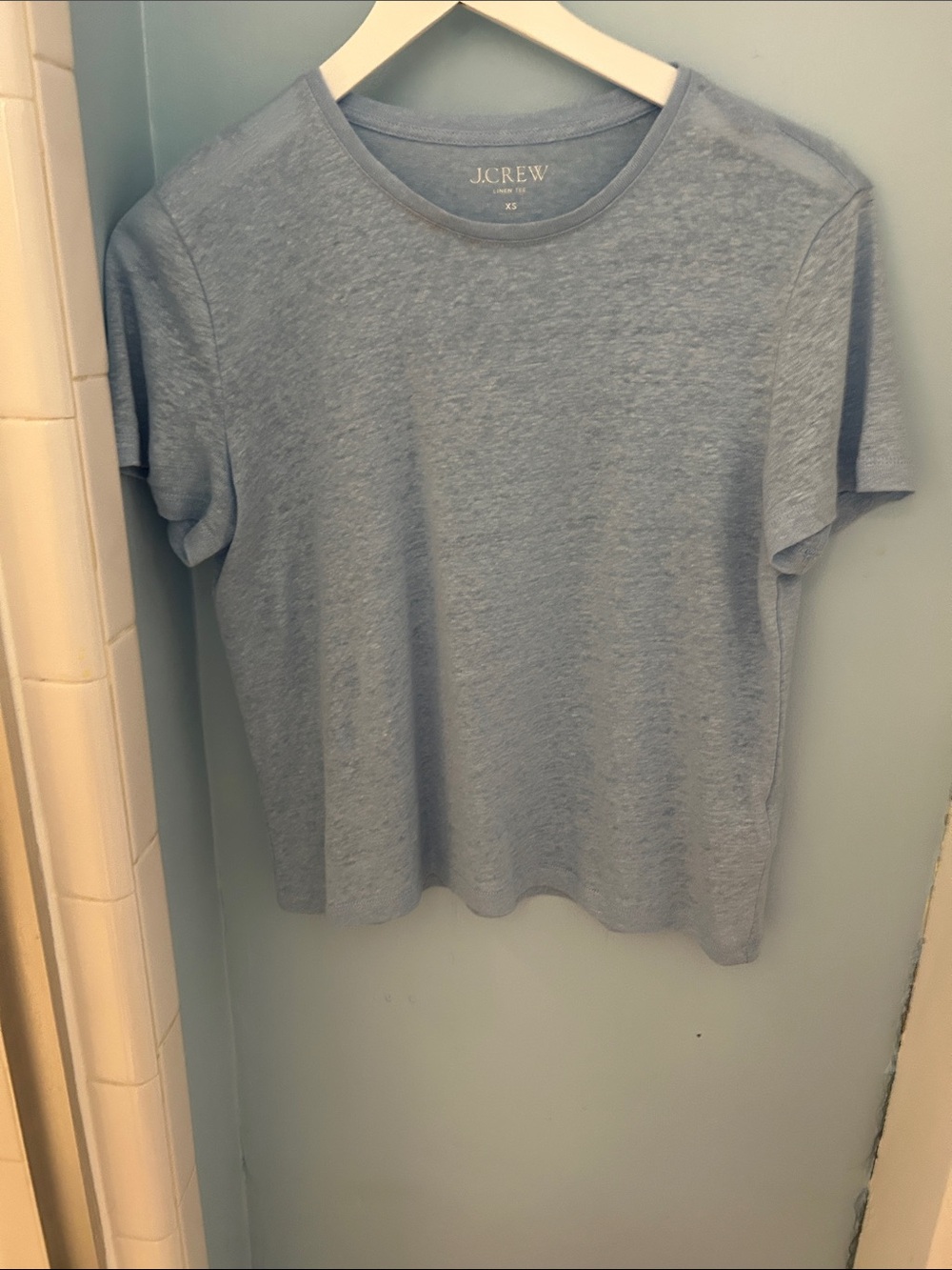 J. Crew Men's Heather Light Blue Crewneck T-Shirt